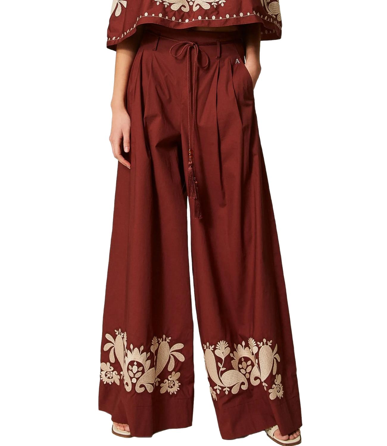 Actitude Twinset Pantalone Terra Rossa da Donna