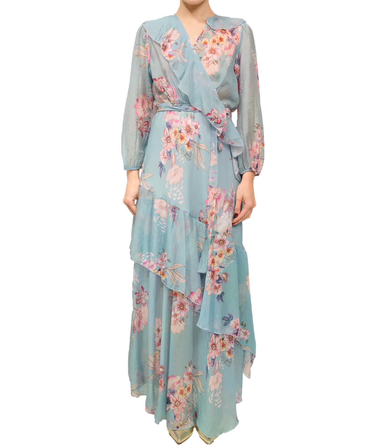 Dixie Abito Floreale Celeste Donna