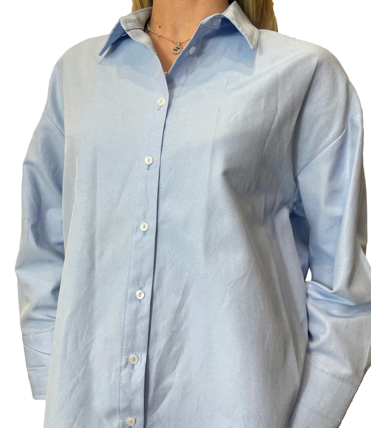 Dixie Camicia Over Celeste Donna