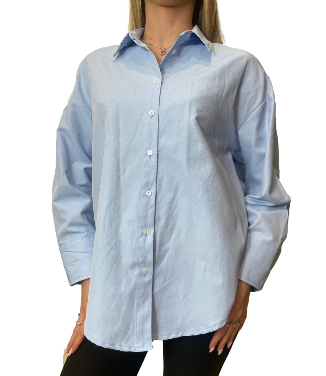 Dixie Camicia Over Celeste Donna