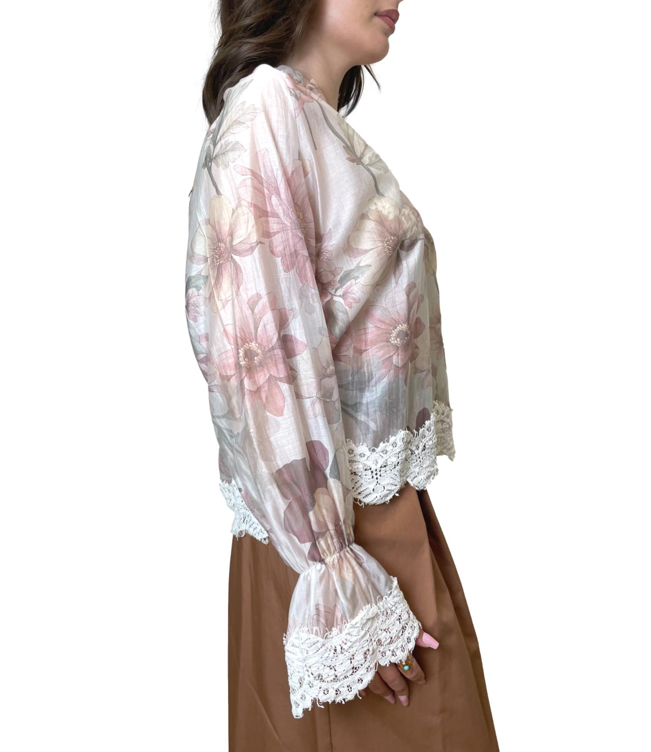 Dixie Camicia Floreale Panna Donna
