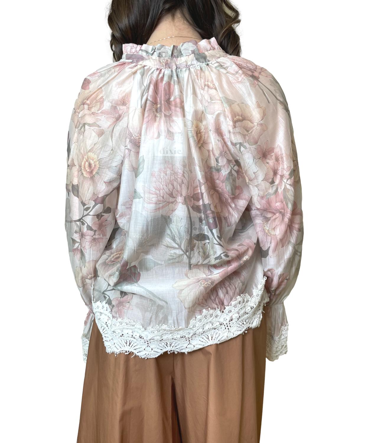 Dixie Camicia Floreale Panna Donna