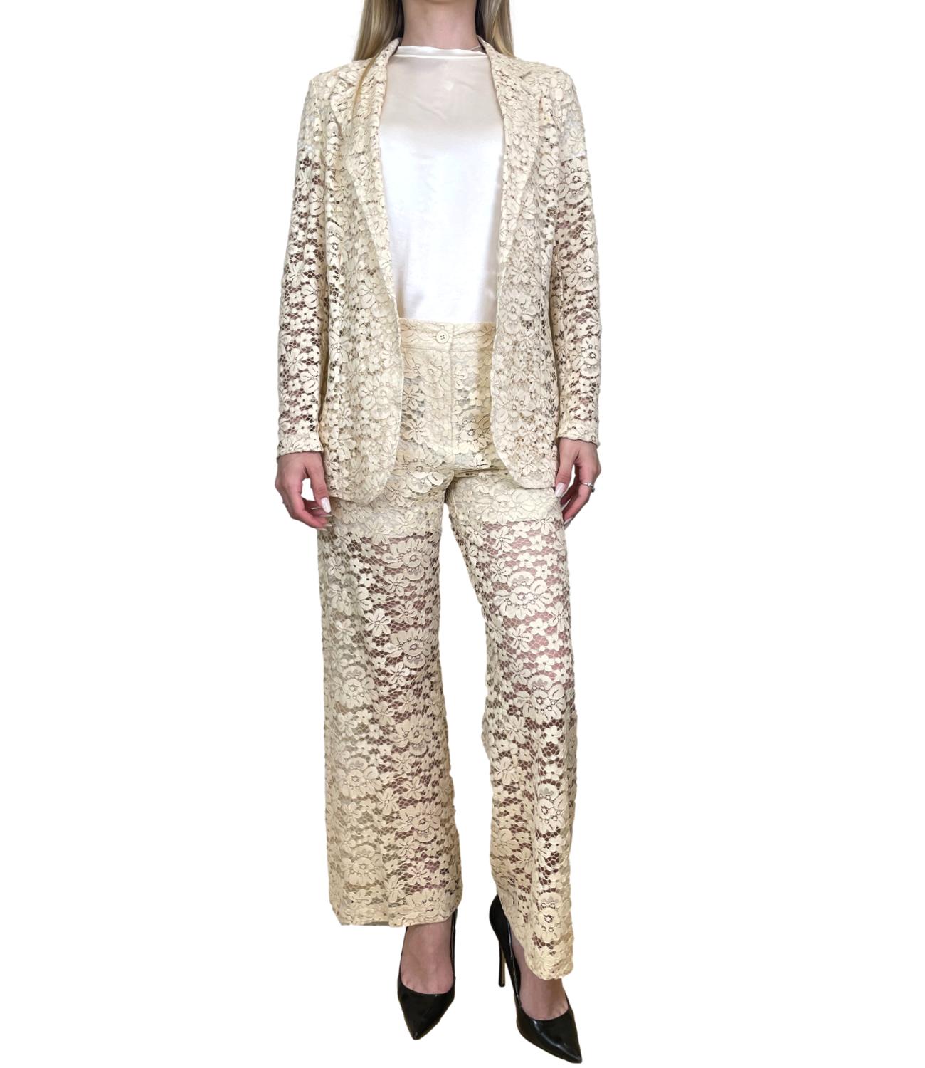 Dixie Giacca Pizzo Panna Donna
