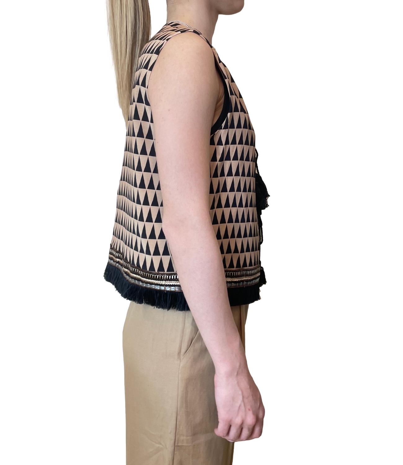 Dixie Gilet Beige/nero da Donna