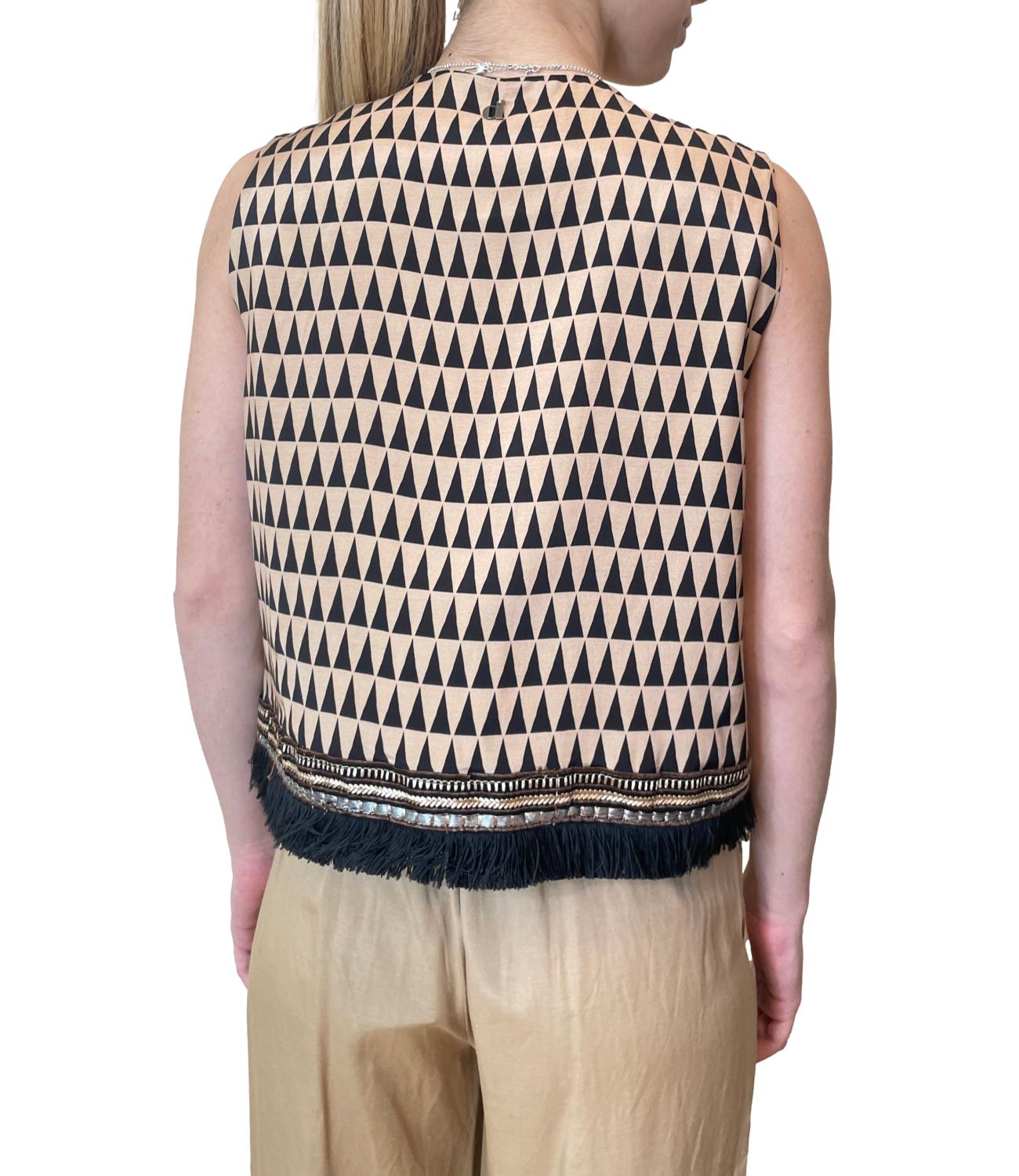 Dixie Gilet Beige/nero da Donna