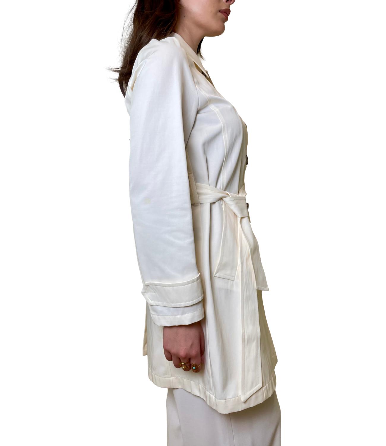 Emme Marella Impermeabile/Trench Bianco Lana da Donna