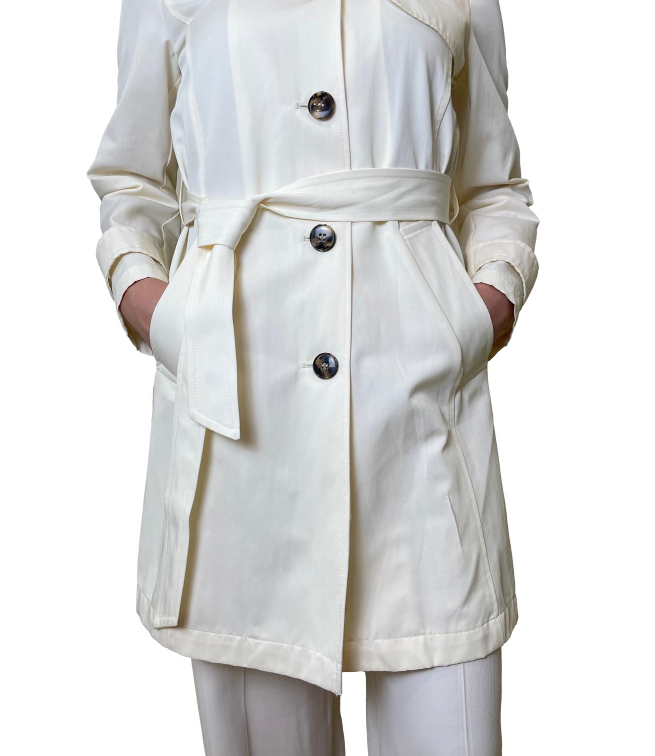 Emme Marella Impermeabile/Trench Bianco Lana da Donna