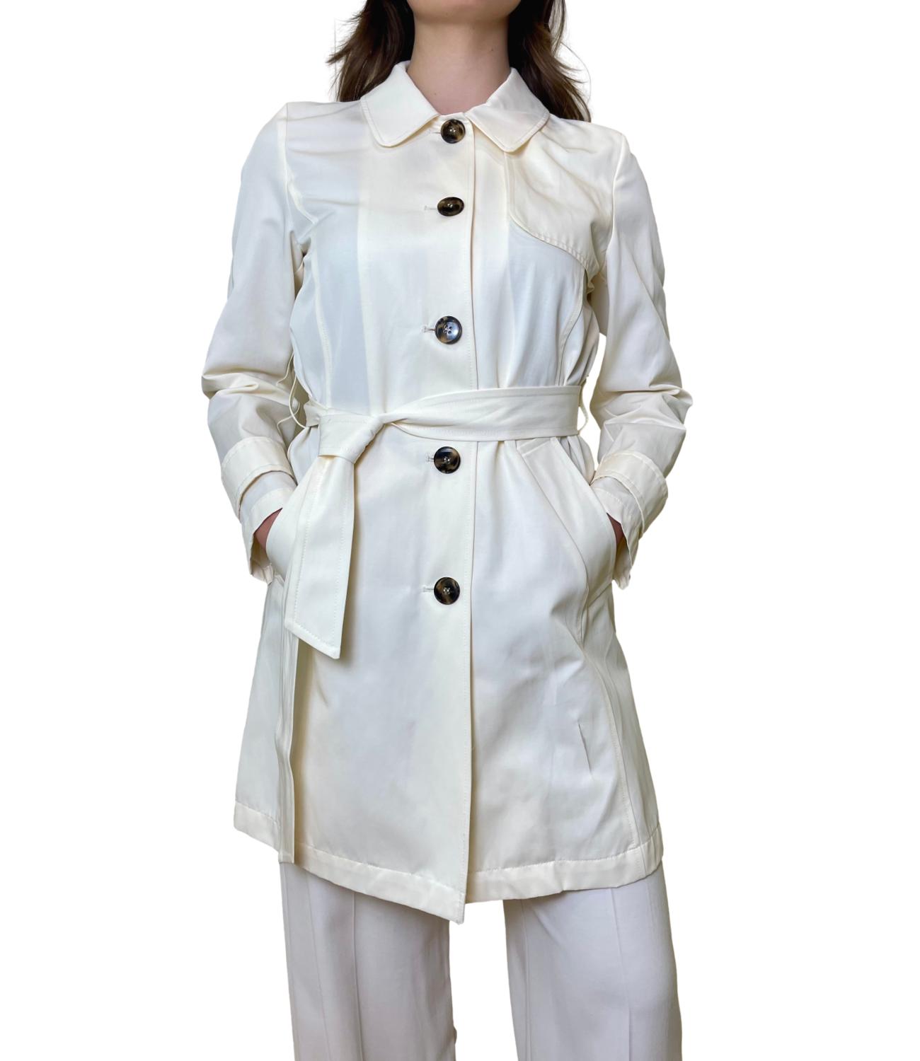 Emme Marella Impermeabile/Trench Bianco Lana da Donna