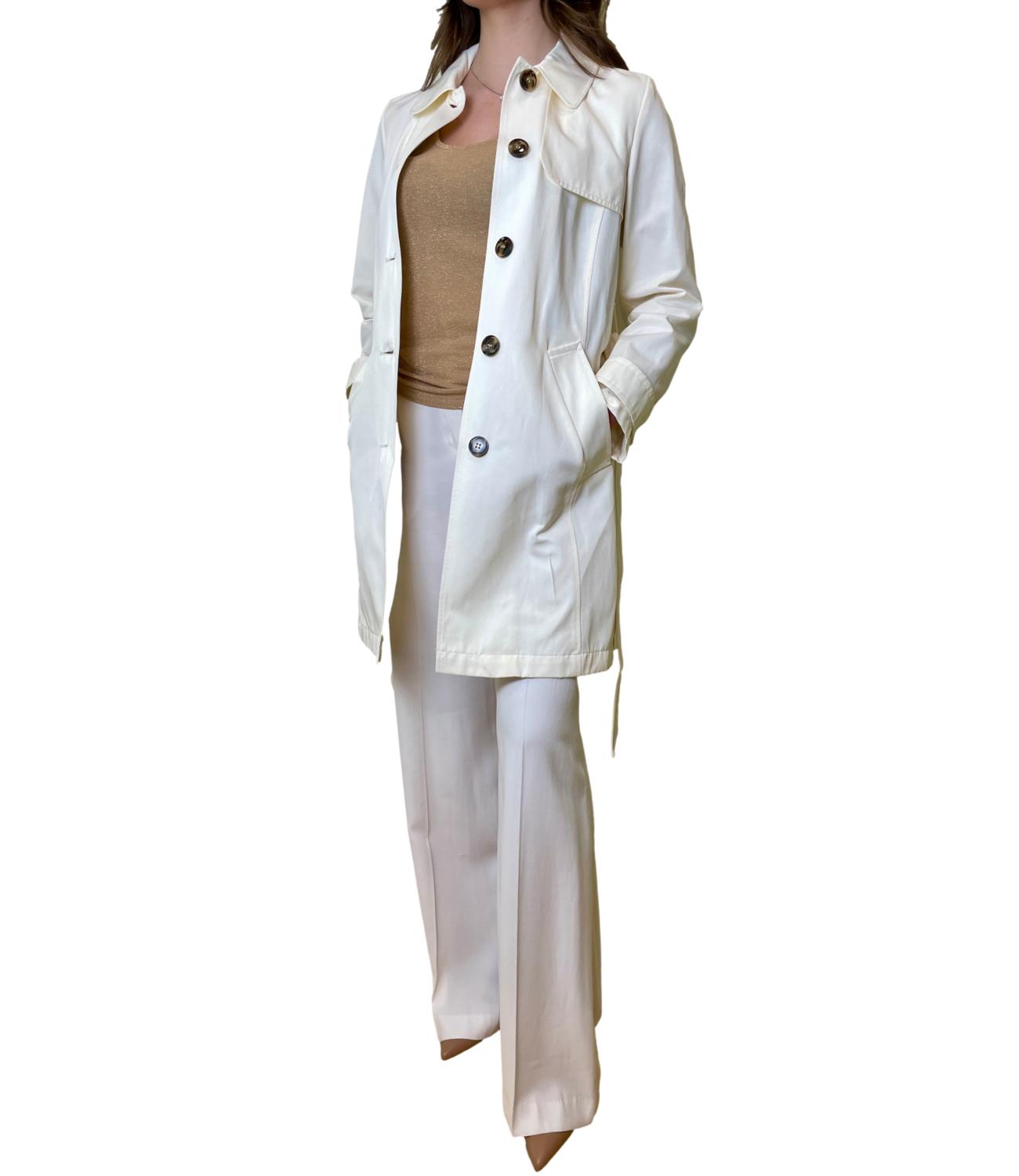 Emme Marella Impermeabile/Trench Bianco Lana da Donna