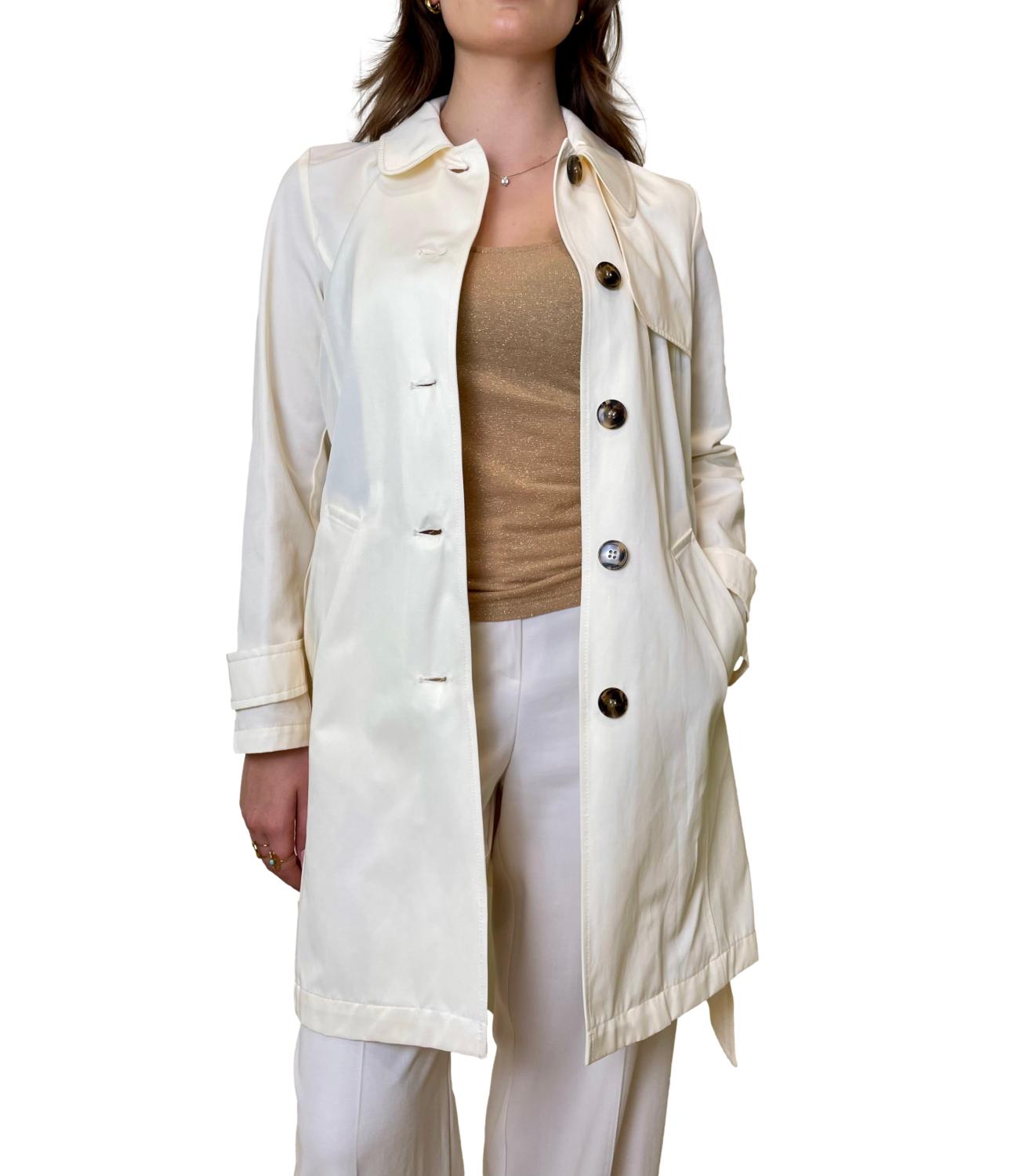 Emme Marella Impermeabile/Trench Bianco Lana da Donna