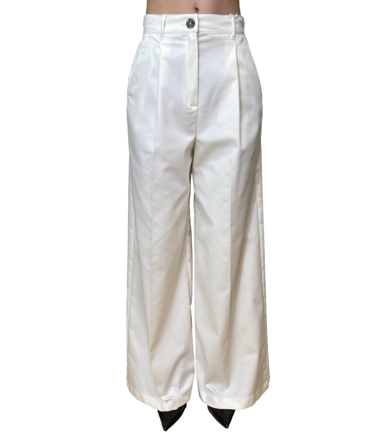 Emme Marella Pantaloni Emmaceri Bianco Lana Donna