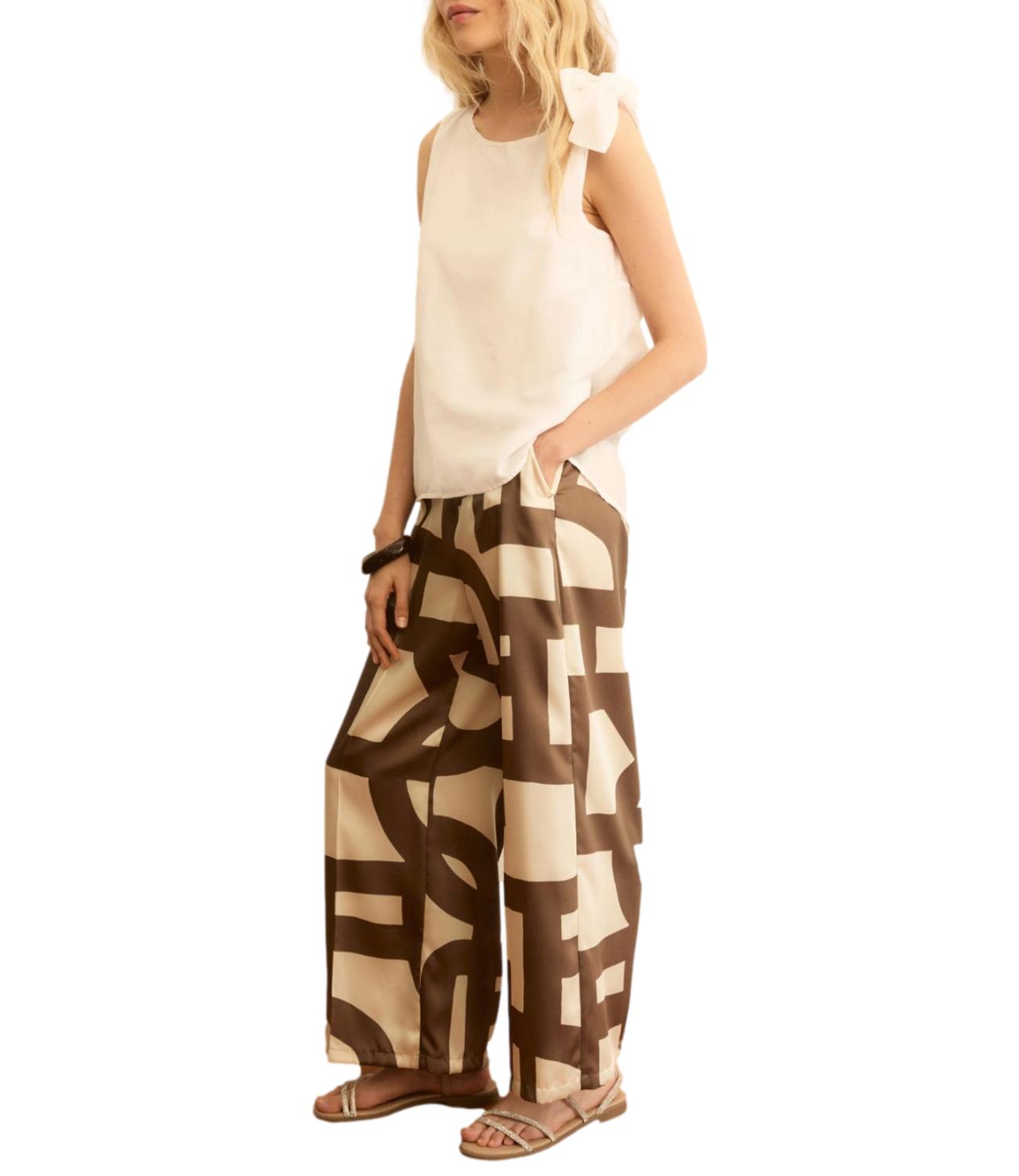 SUSY MIX t-shirt bianca con frangia moro donna