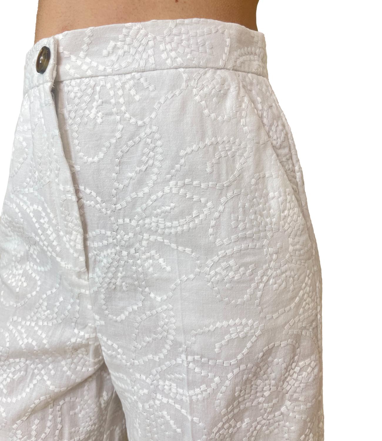 Emme Marella Pantalone Bianco Ottico da Donna