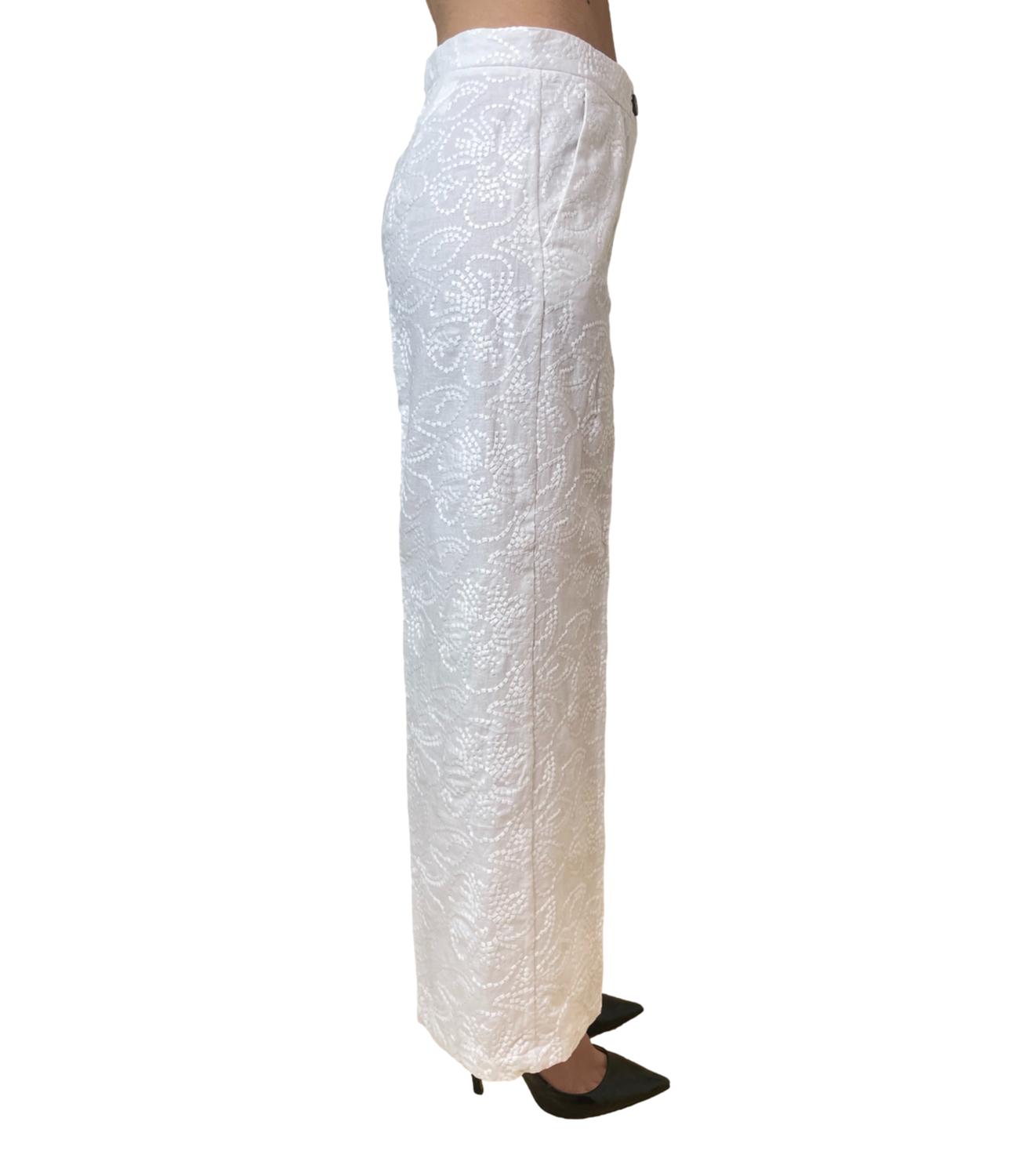 Emme Marella Pantalone Bianco Ottico da Donna