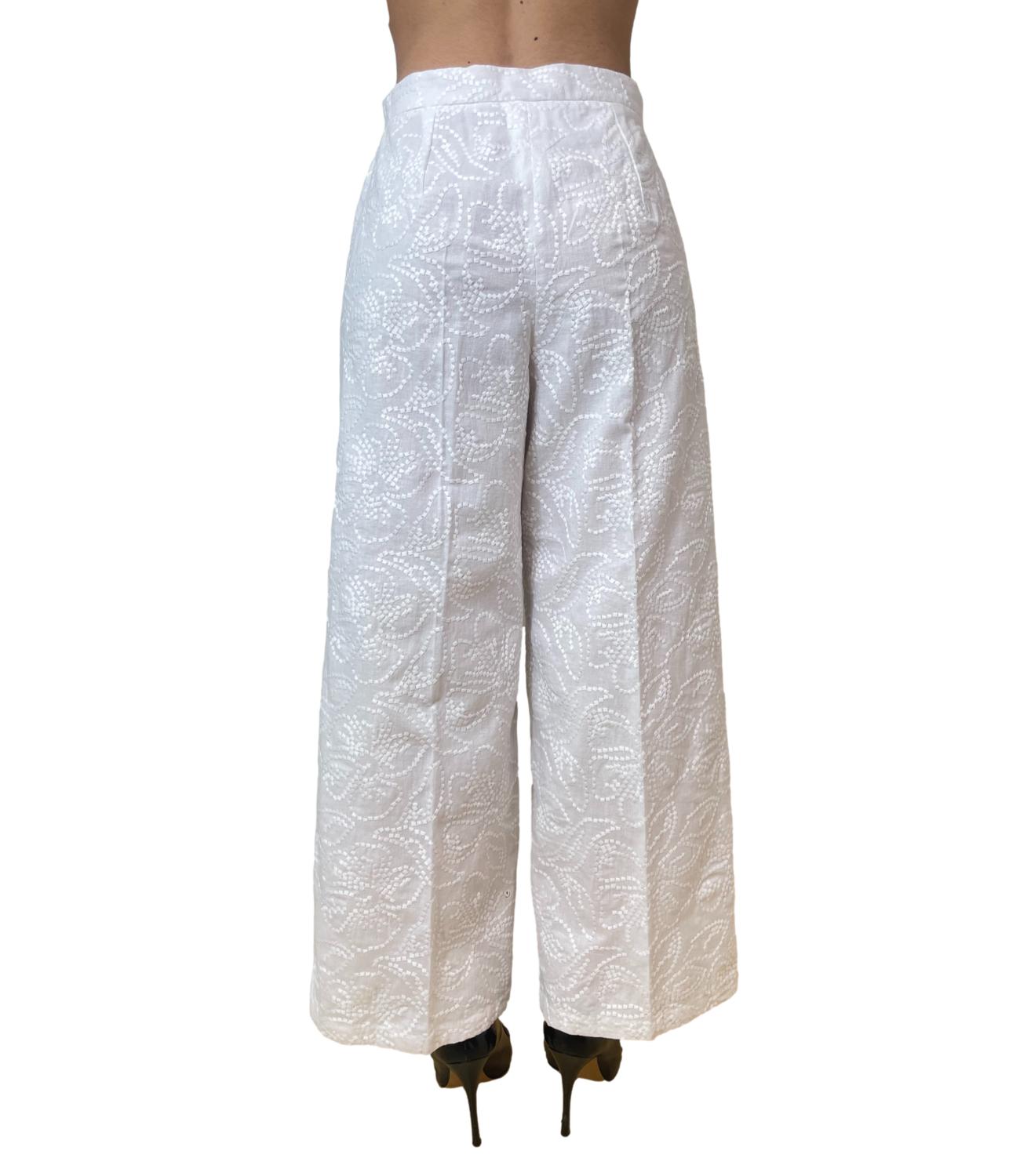 Emme Marella Pantalone Bianco Ottico da Donna