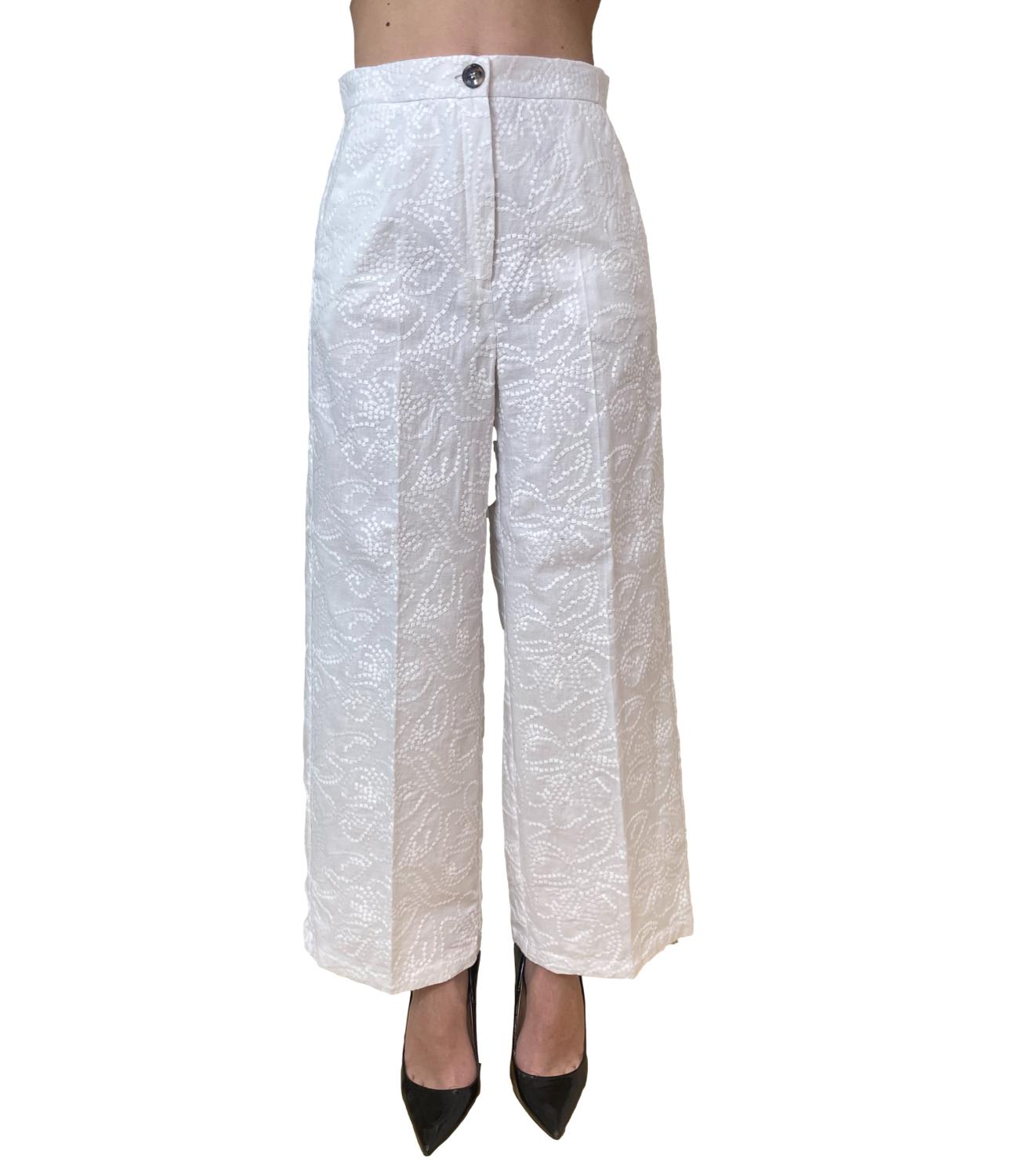 Emme Marella Pantalone Bianco Ottico da Donna