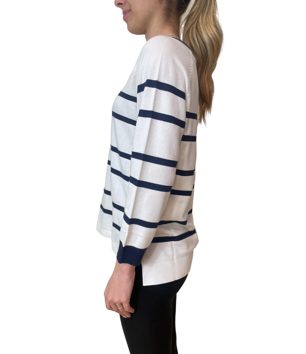 Emme Marella Maglia Bianco Blu da Donna