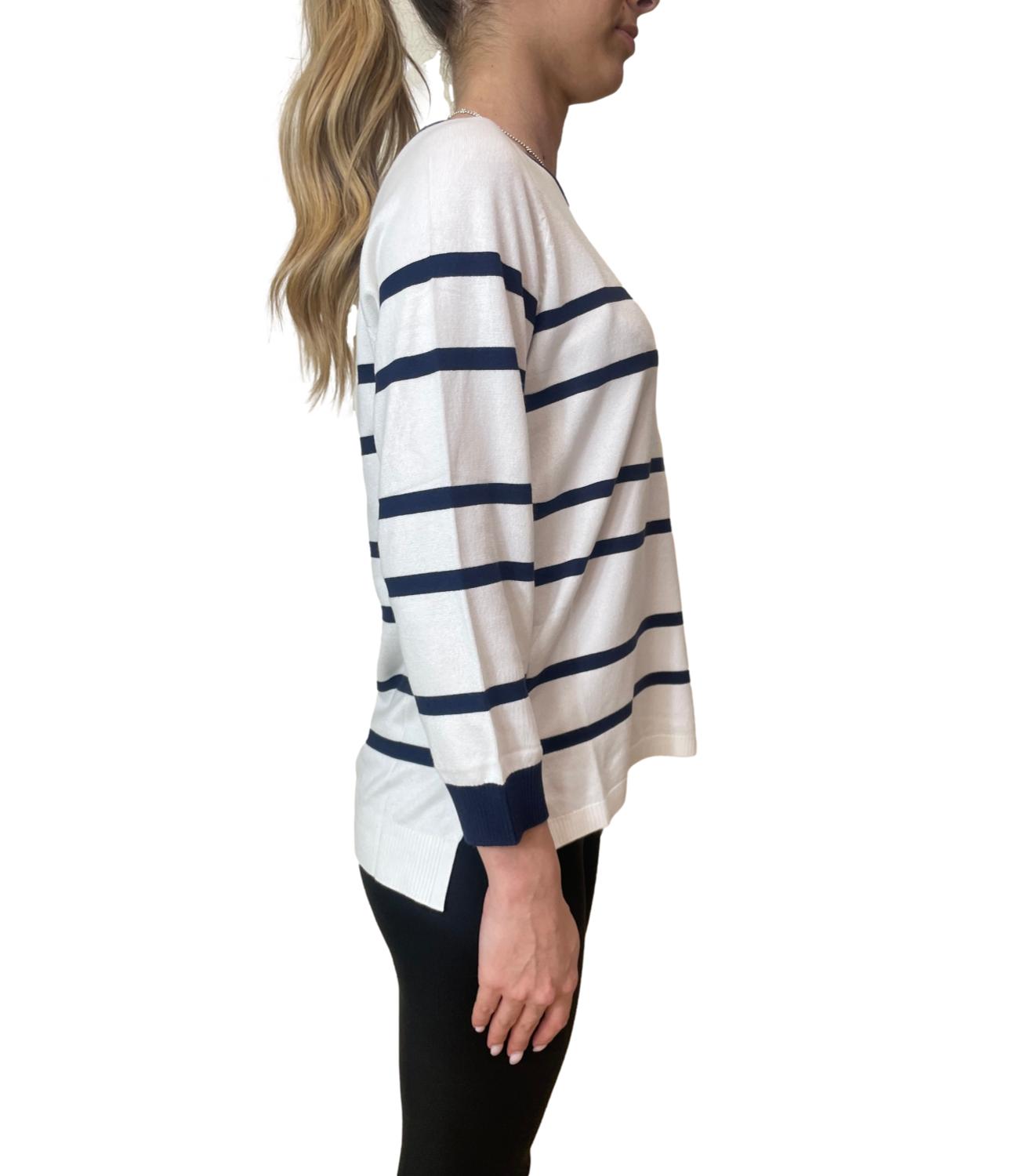 Emme Marella Maglia Bianco Blu da Donna