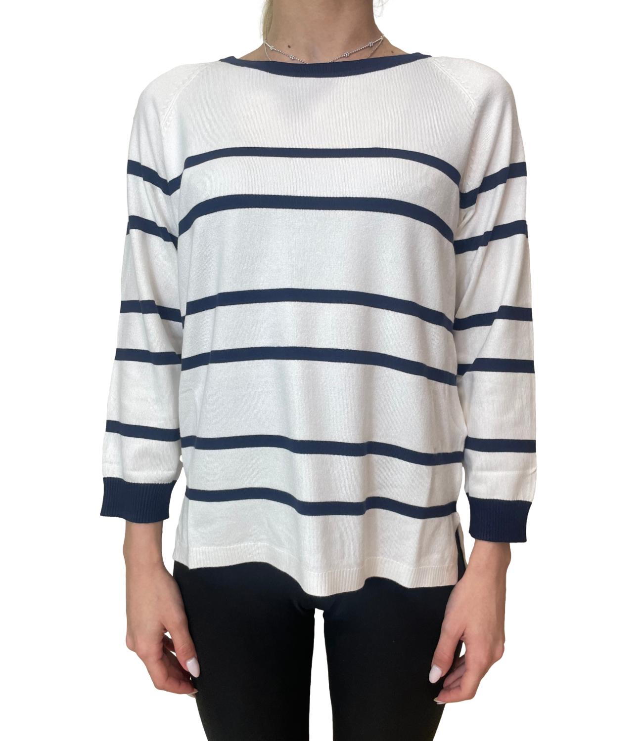 Emme Marella Maglia Bianco Blu da Donna