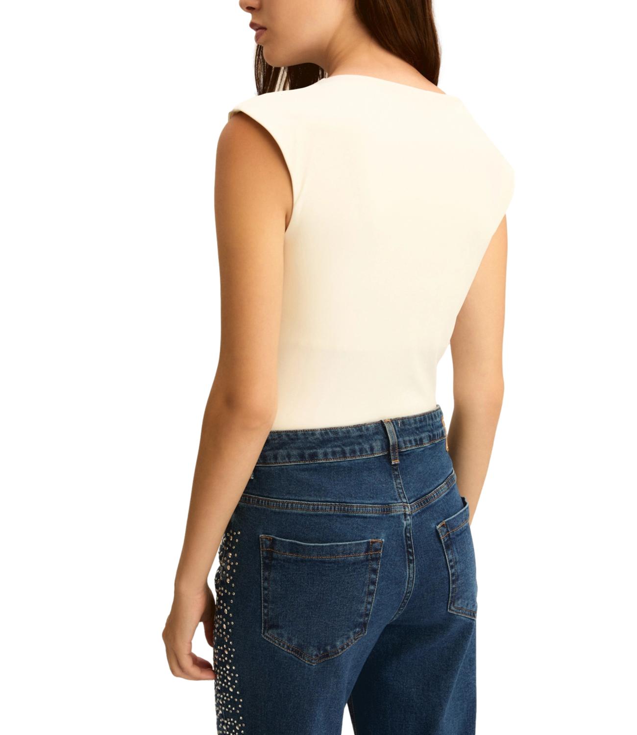 Emme Marella Body Bianco Lana da Donna