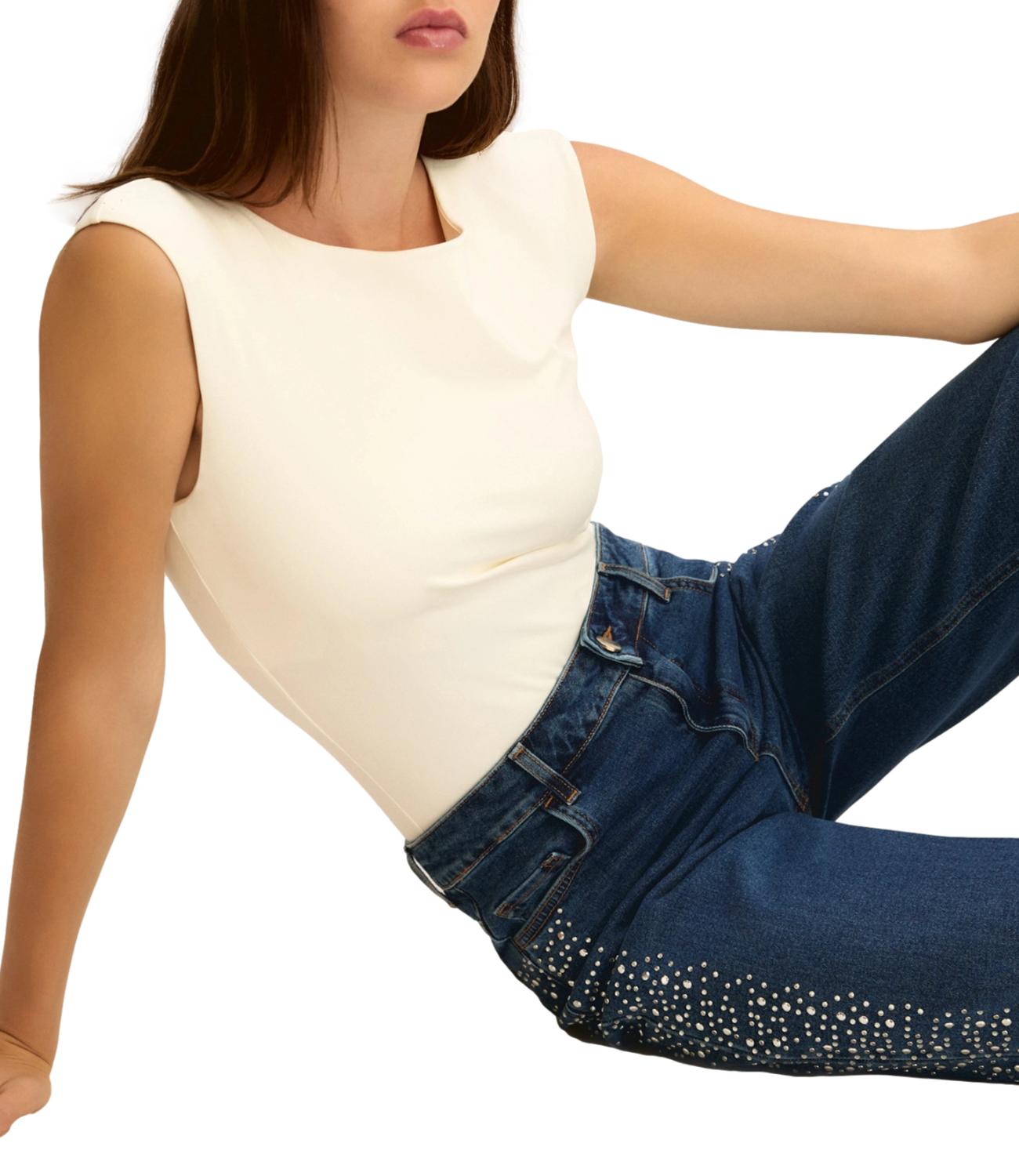 Emme Marella Body Bianco Lana da Donna