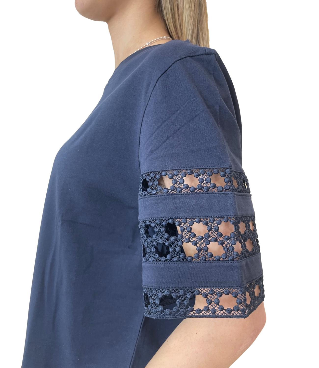 Emme Marella T-Shirt Blu Notte da Donna