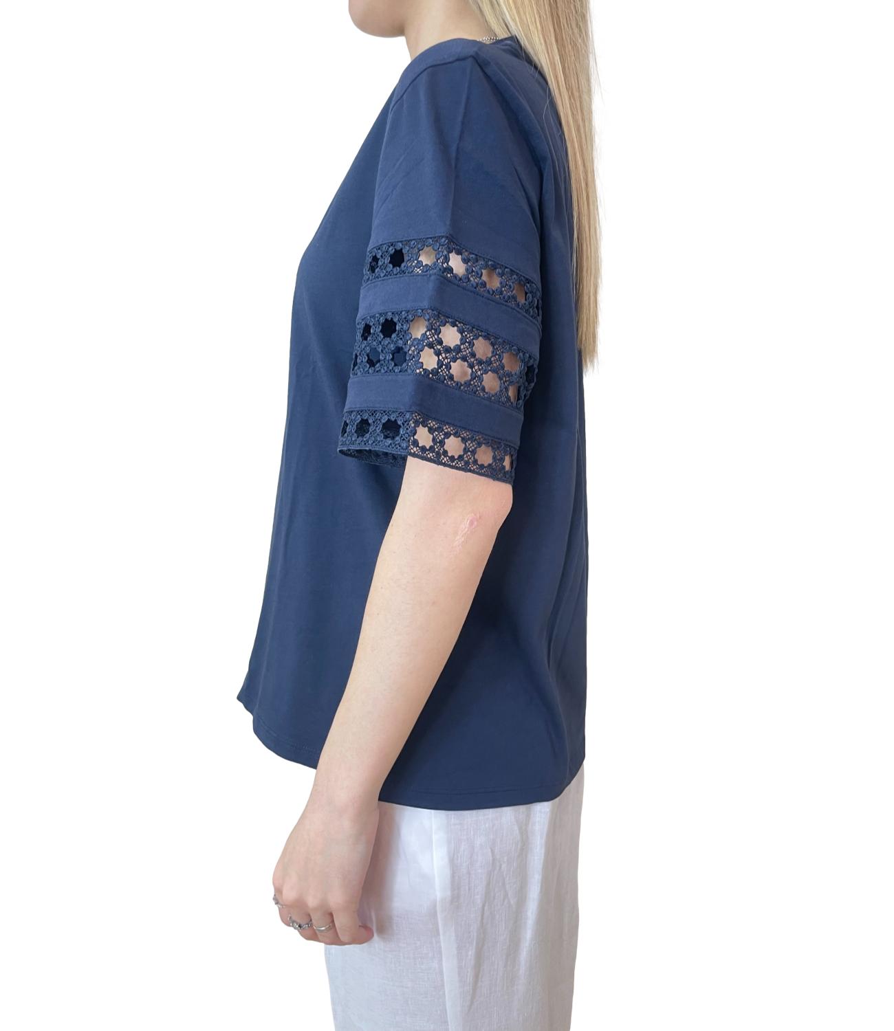 Emme Marella T-Shirt Blu Notte da Donna