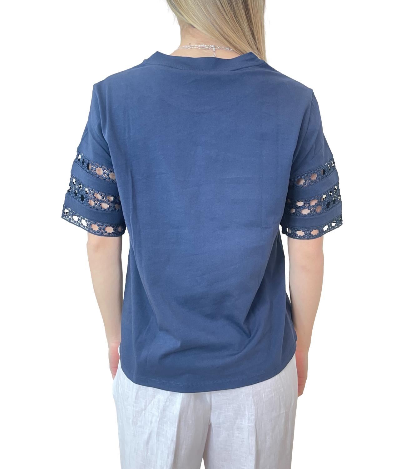 Emme Marella T-Shirt Blu Notte da Donna
