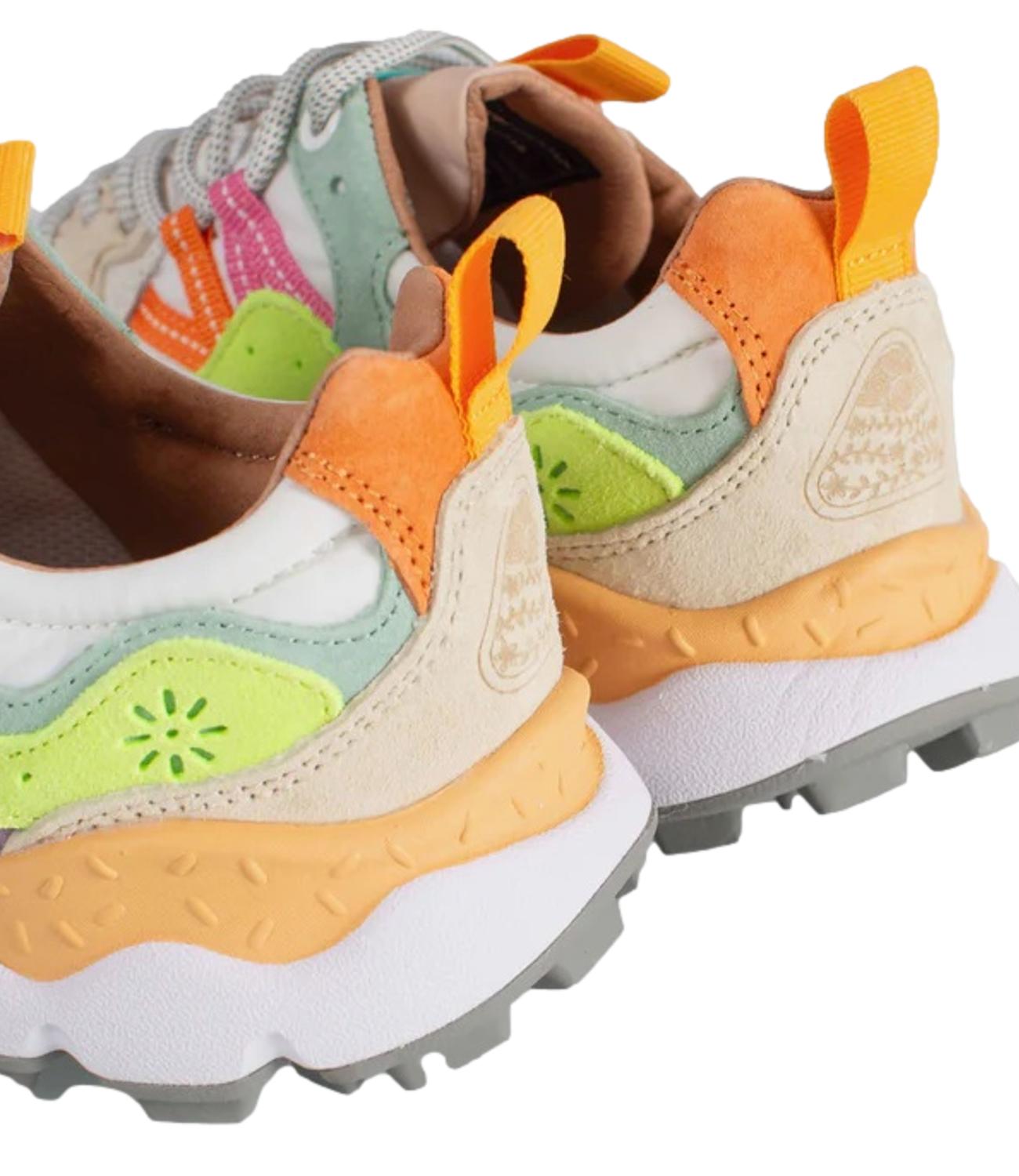 Flower Mountain Sneakers WhitE-Yellow FluO-Light Green da Donna