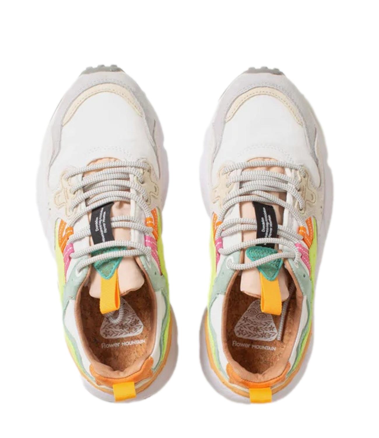 Flower Mountain Sneakers WhitE-Yellow FluO-Light Green da Donna