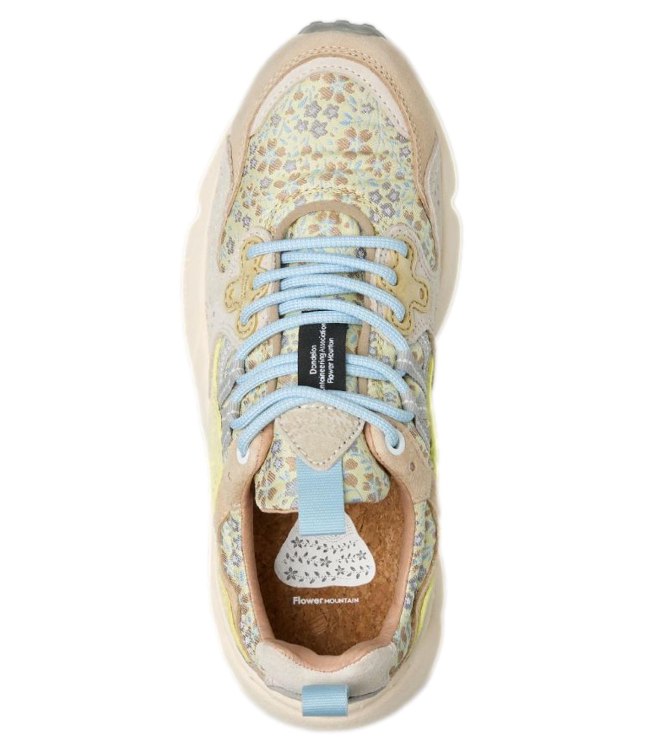 Flower Mountain Sneakers CreaM-WhitE-Yellow Fluo da Donna