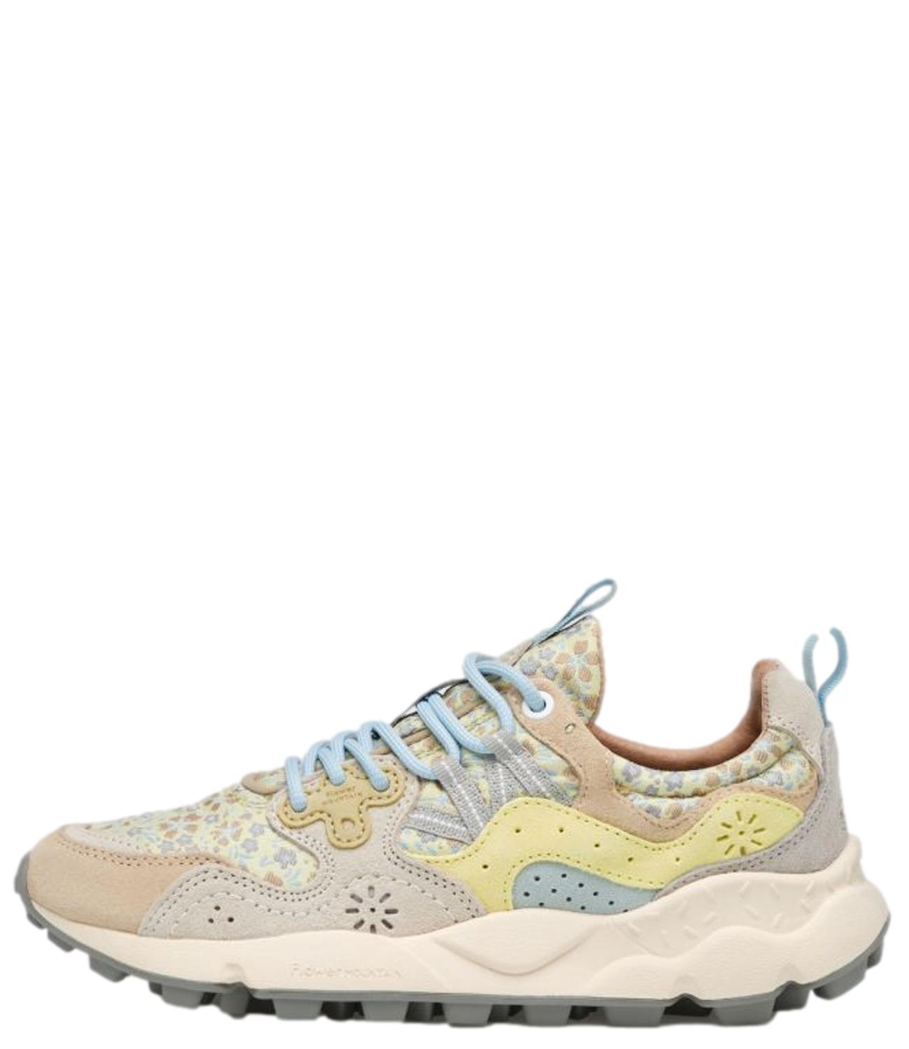 Flower Mountain Sneakers CreaM-WhitE-Yellow Fluo da Donna