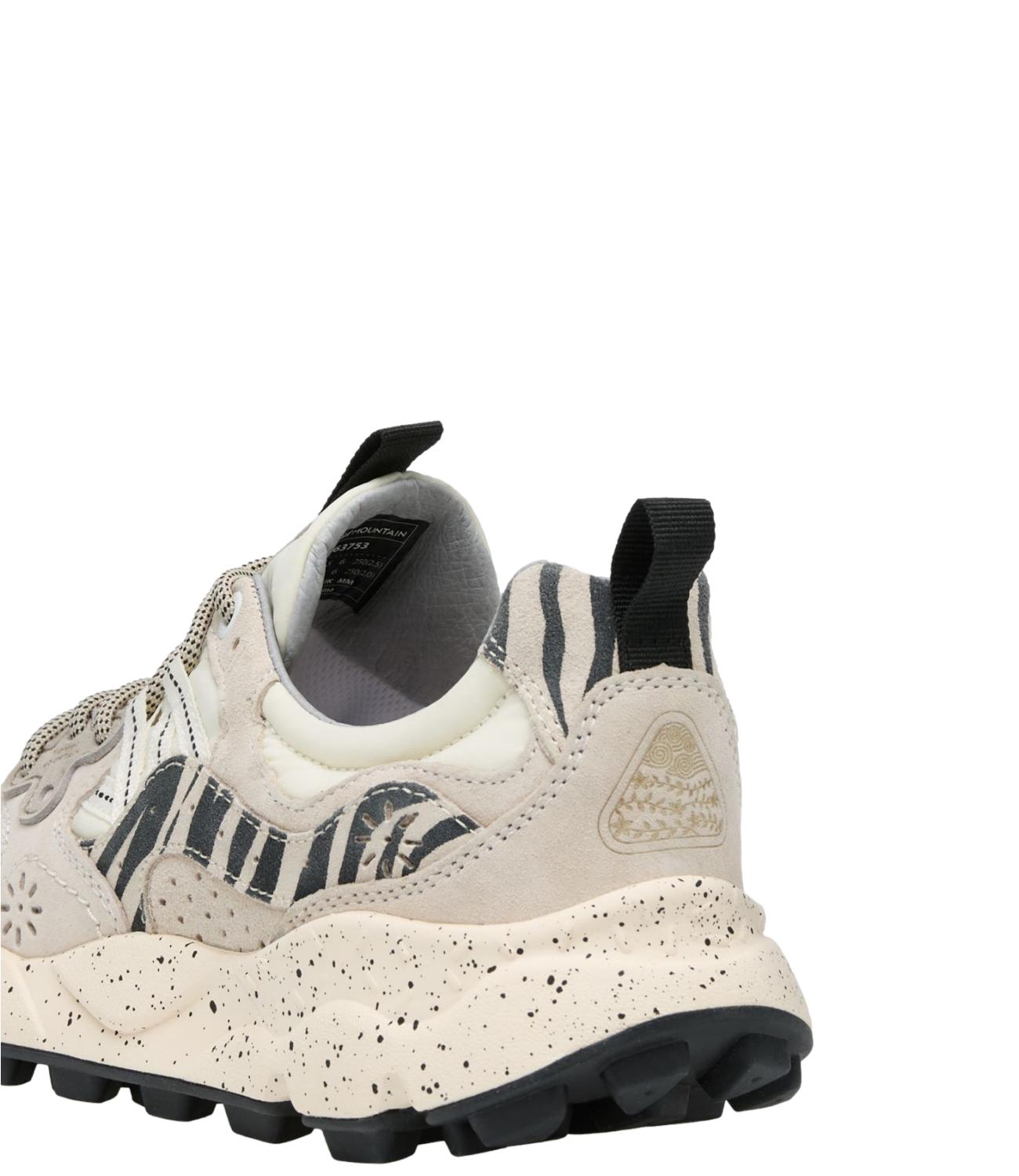 Flower Mountain Sneakers Animalier Off WhitE-Black da Donna