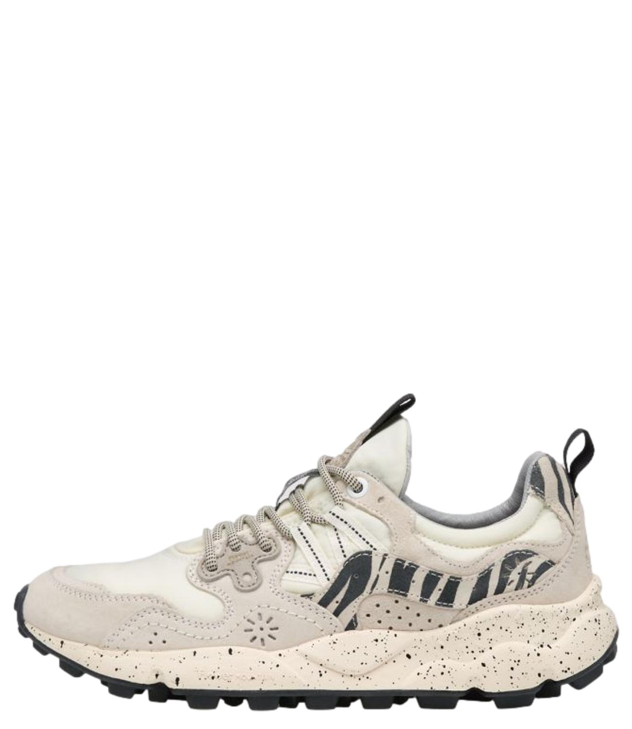 Flower Mountain Sneakers Animalier Off WhitE-Black da Donna