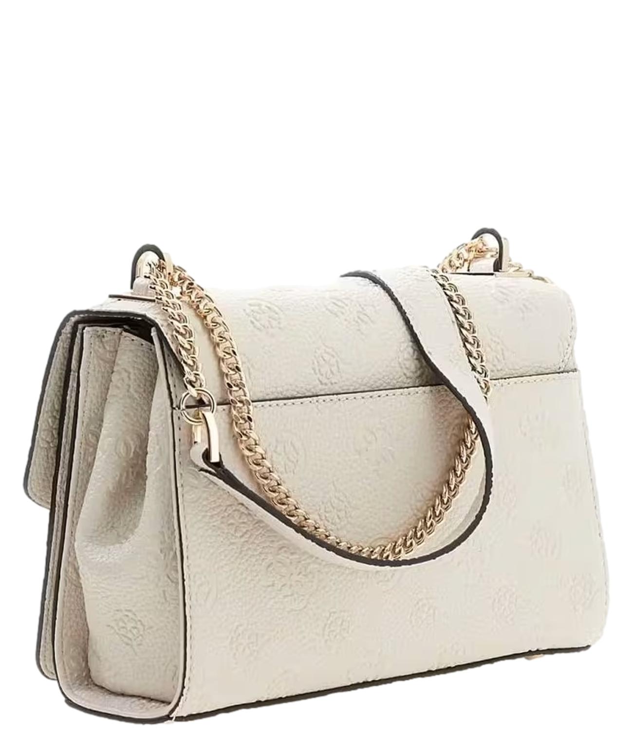Guess Borsa Tracolla Cresidia Off White Logo Donna