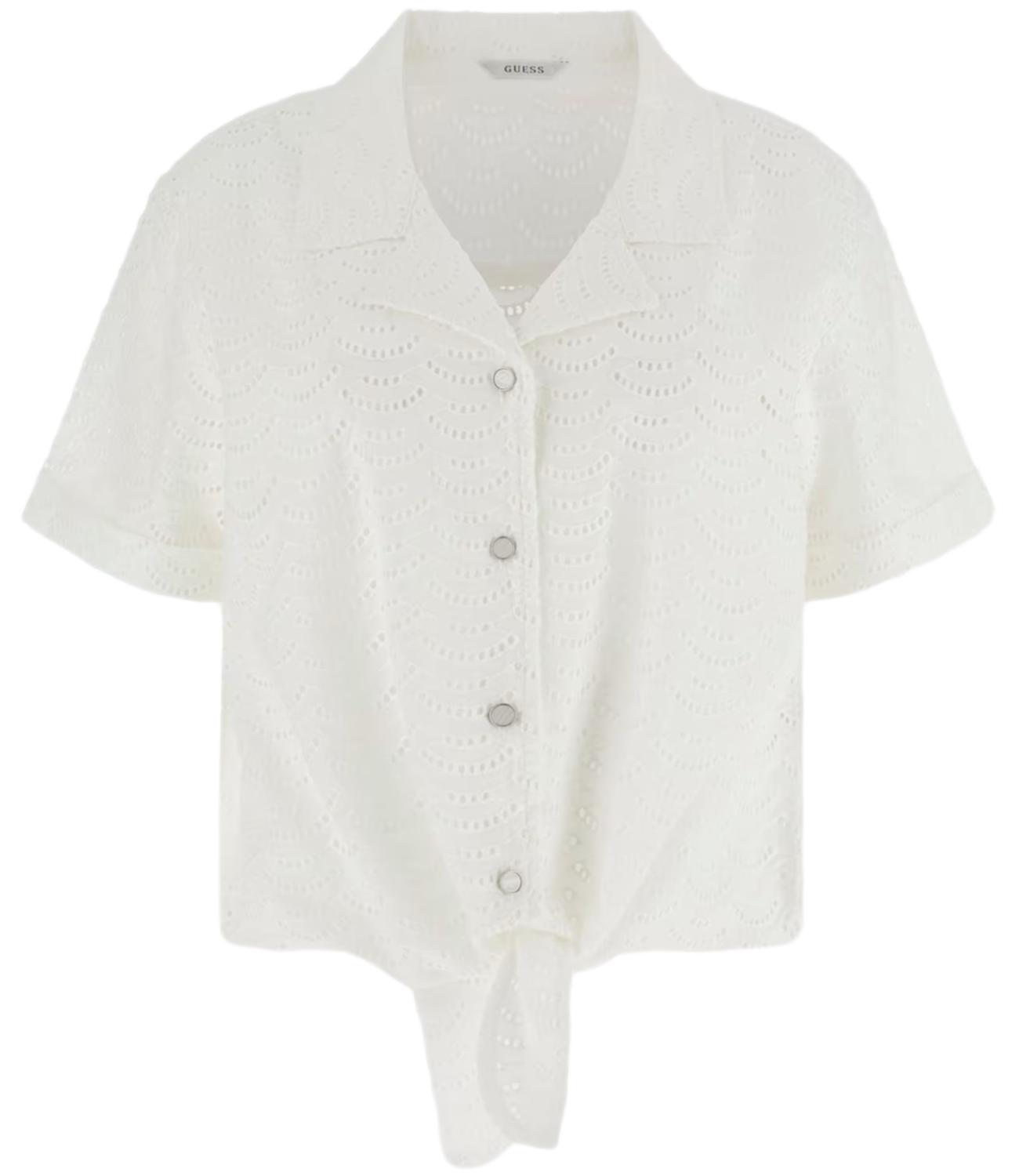 Guess Camicia Sangallo Bianco Donna