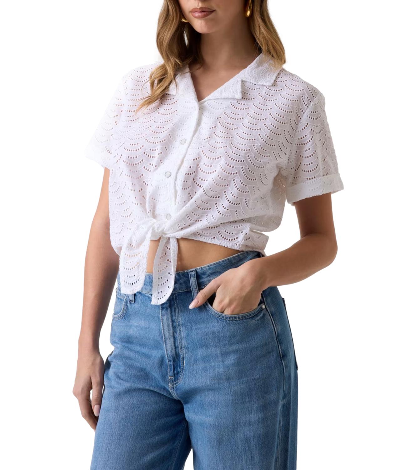 Guess Camicia Sangallo Bianco Donna