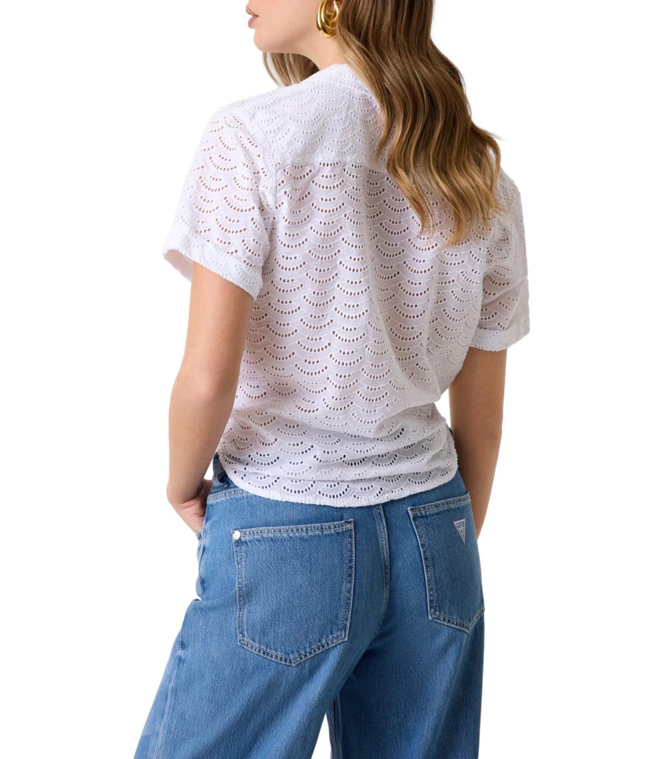 Guess Camicia Sangallo Bianco Donna