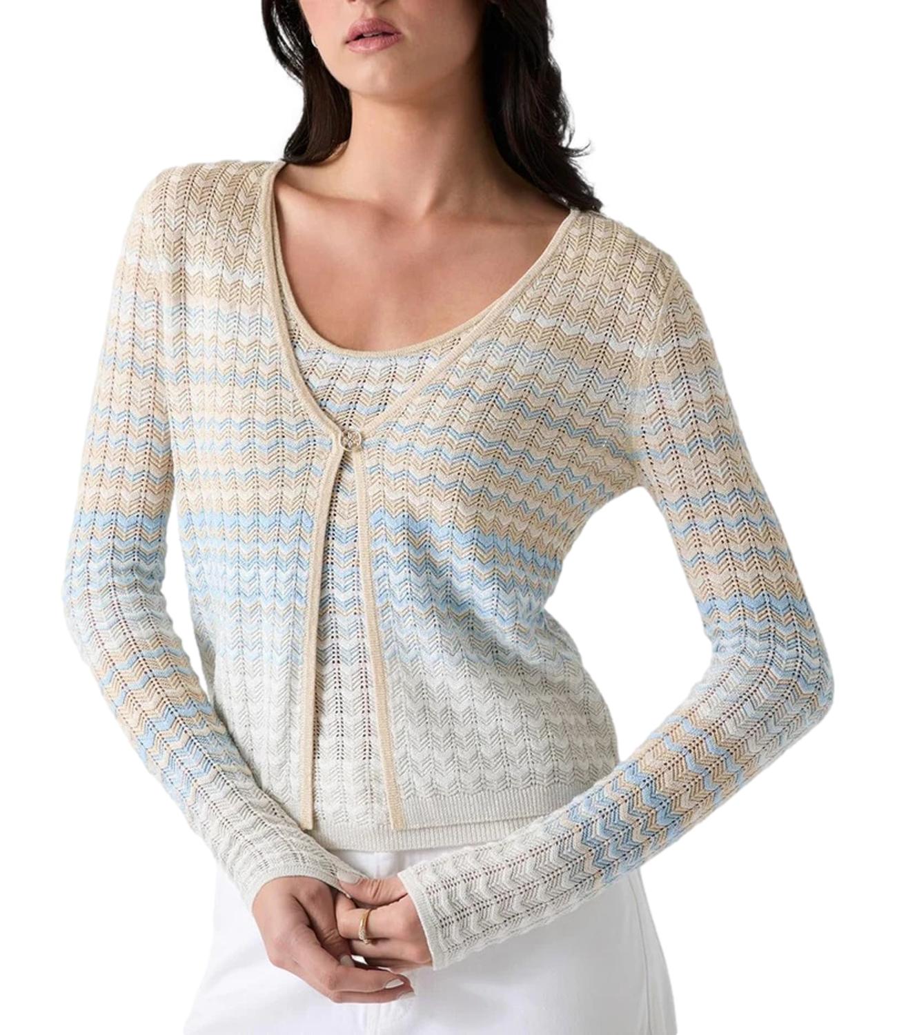 Guess Maglia Light Blue Beige Donna
