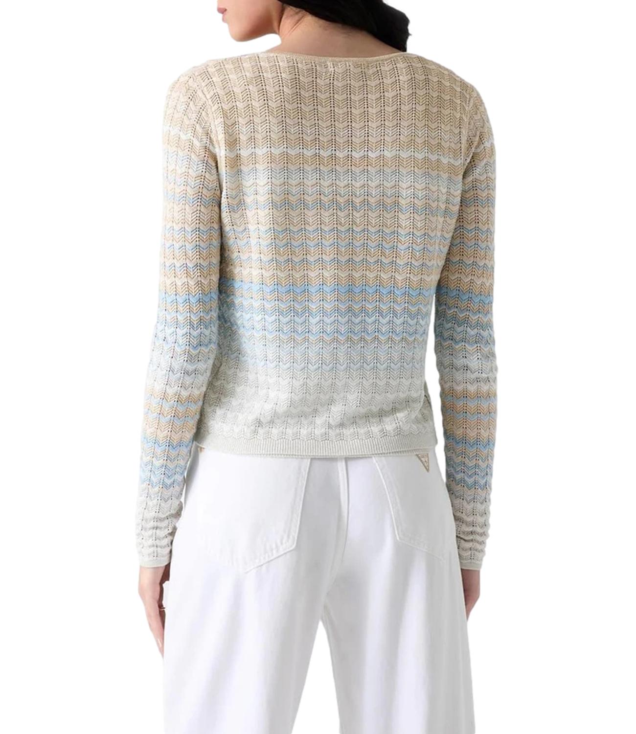Guess Maglia Light Blue Beige Donna