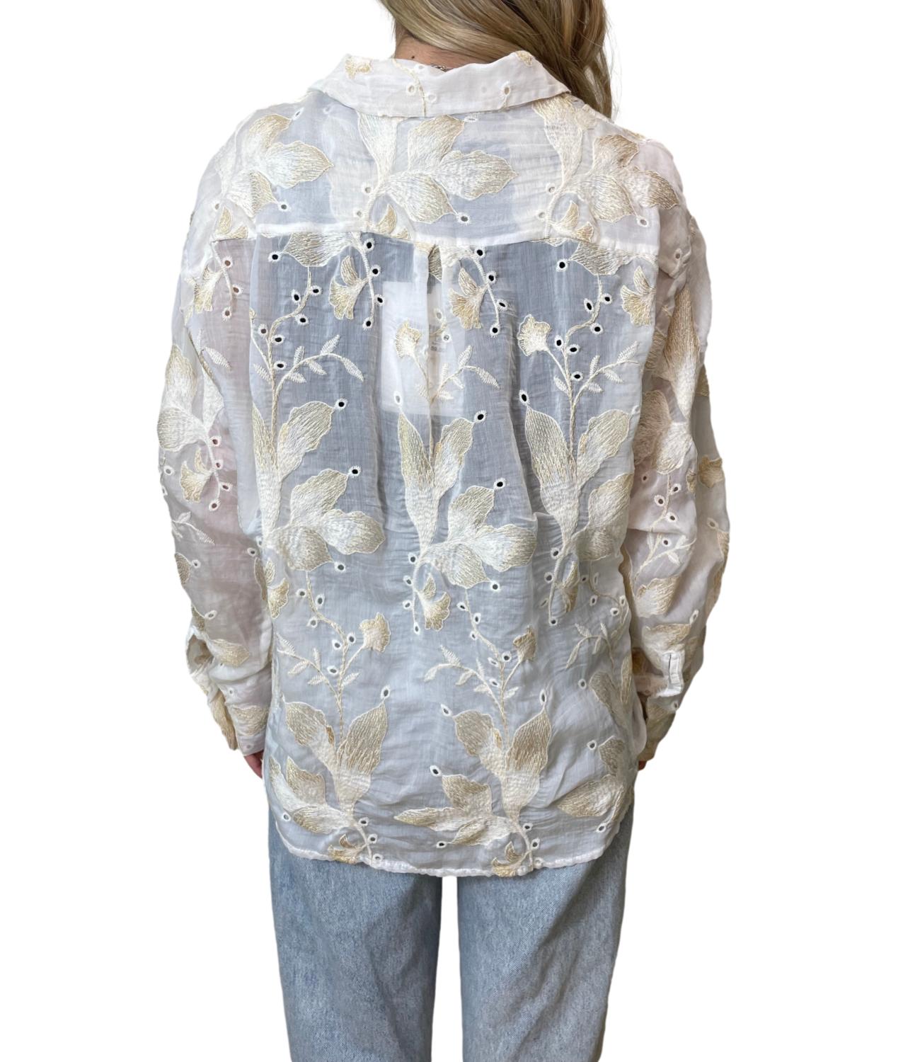 Have One Camicia Ricami Burro Donna