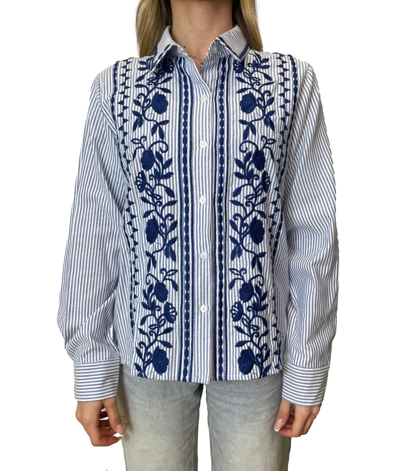 Have One Camicia Righe Blu Donna