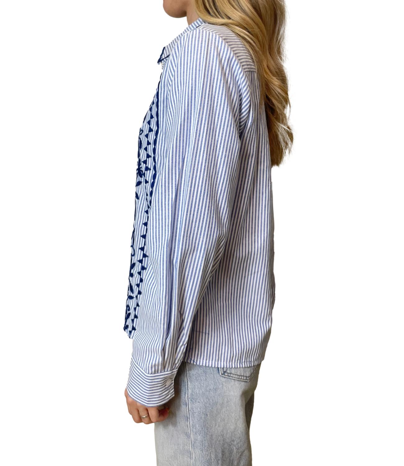 Have One Camicia Righe Blu Donna