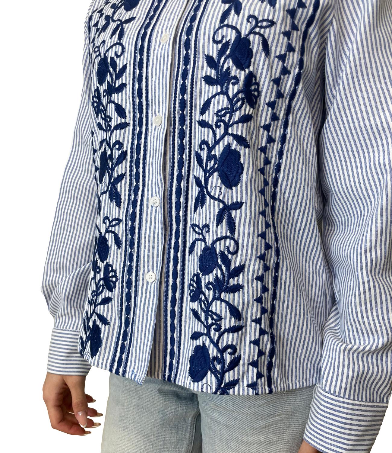 Have One Camicia Righe Blu Donna