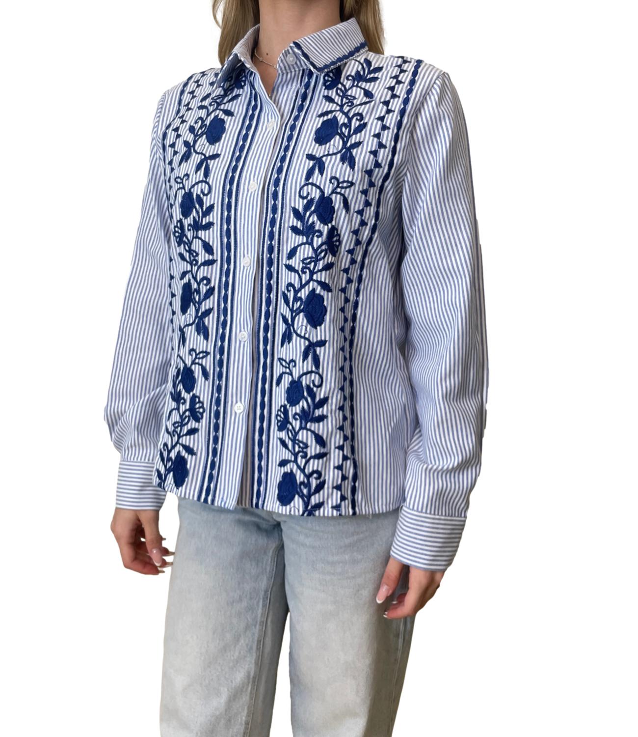 Have One Camicia Righe Blu Donna