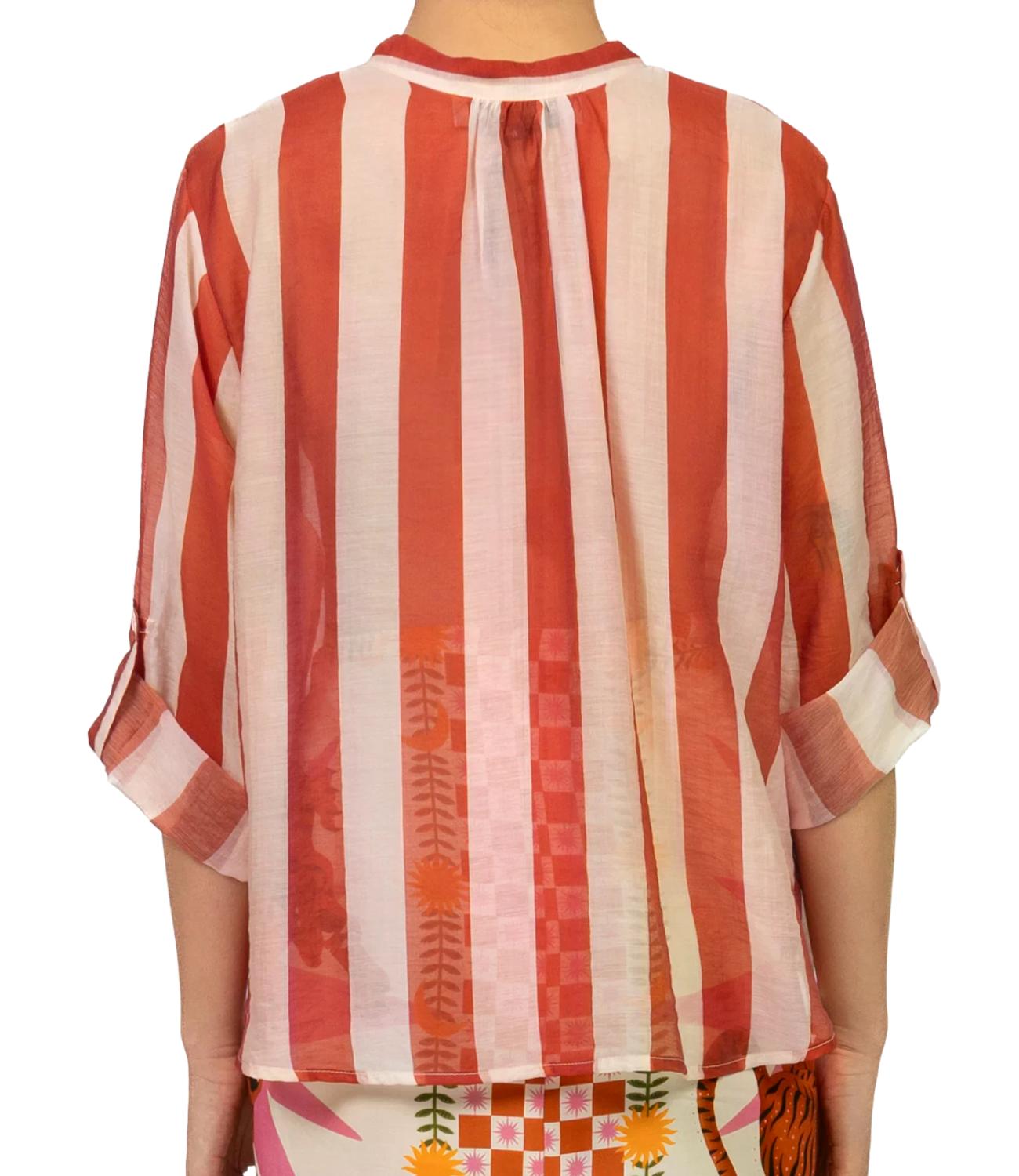 Have One Camicia Riga Burro/arancio da Donna