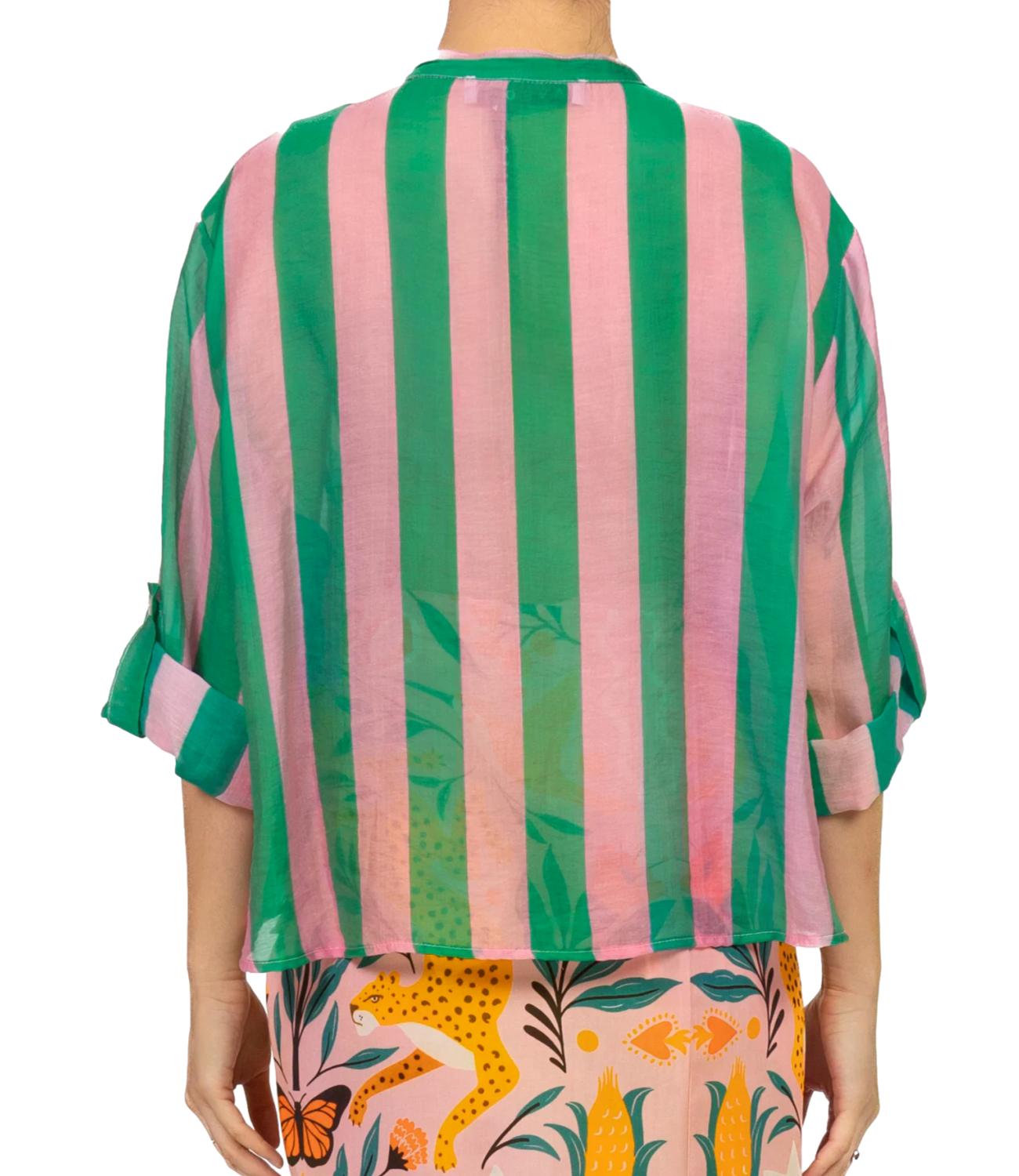 Have One Camicia Riga Rosa/verde da Donna
