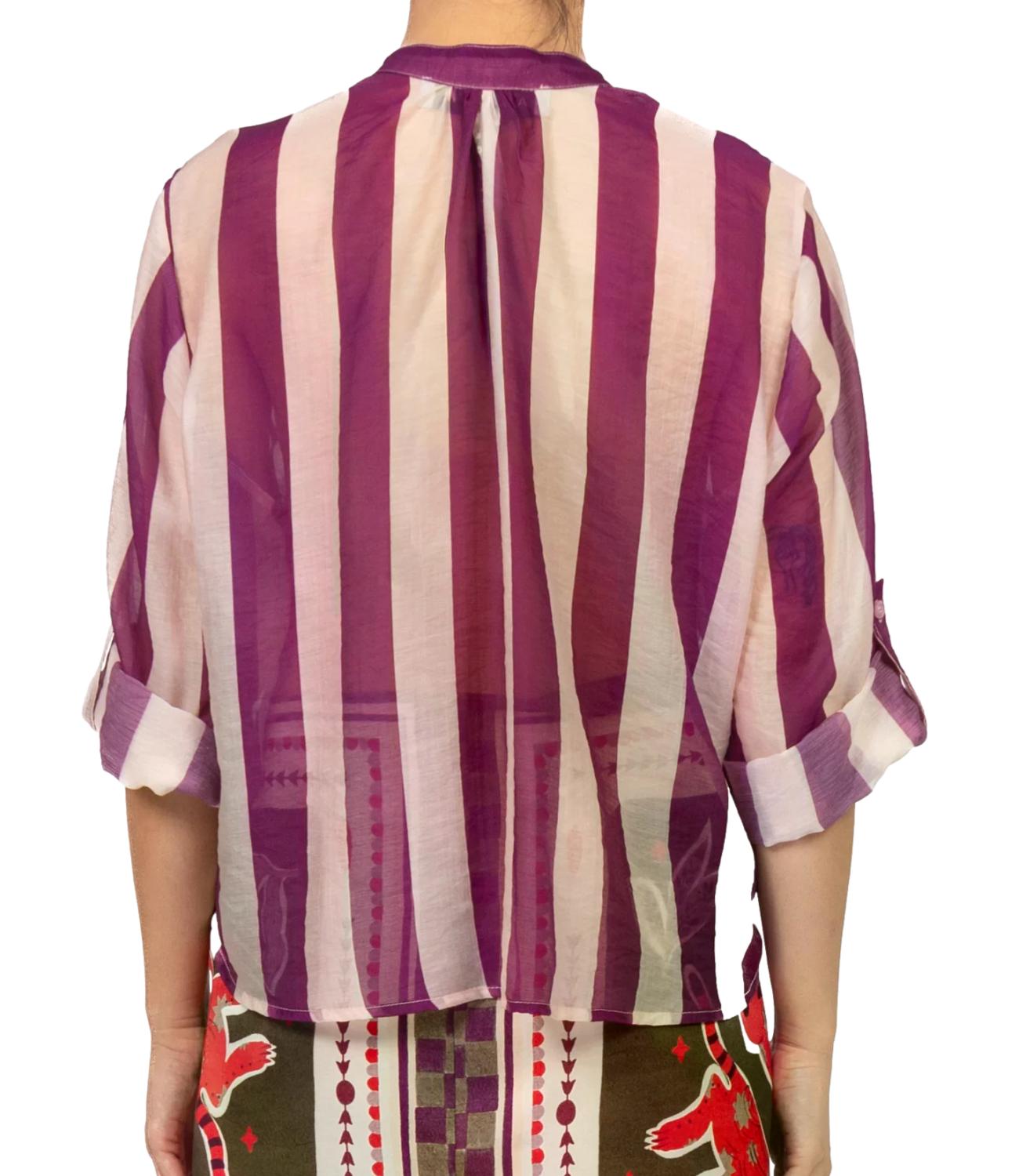 Have One Camicia Riga Burro/viola da Donna