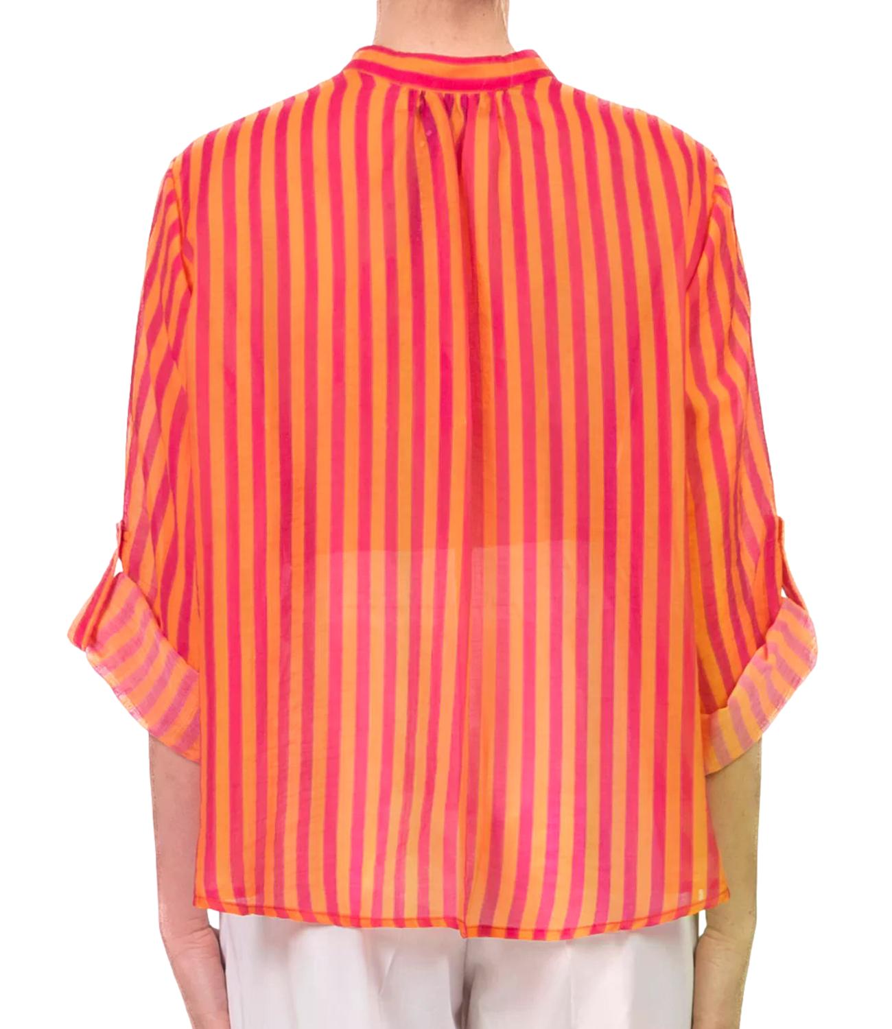 Have One Camicia Riga Arancio/fuxia da Donna