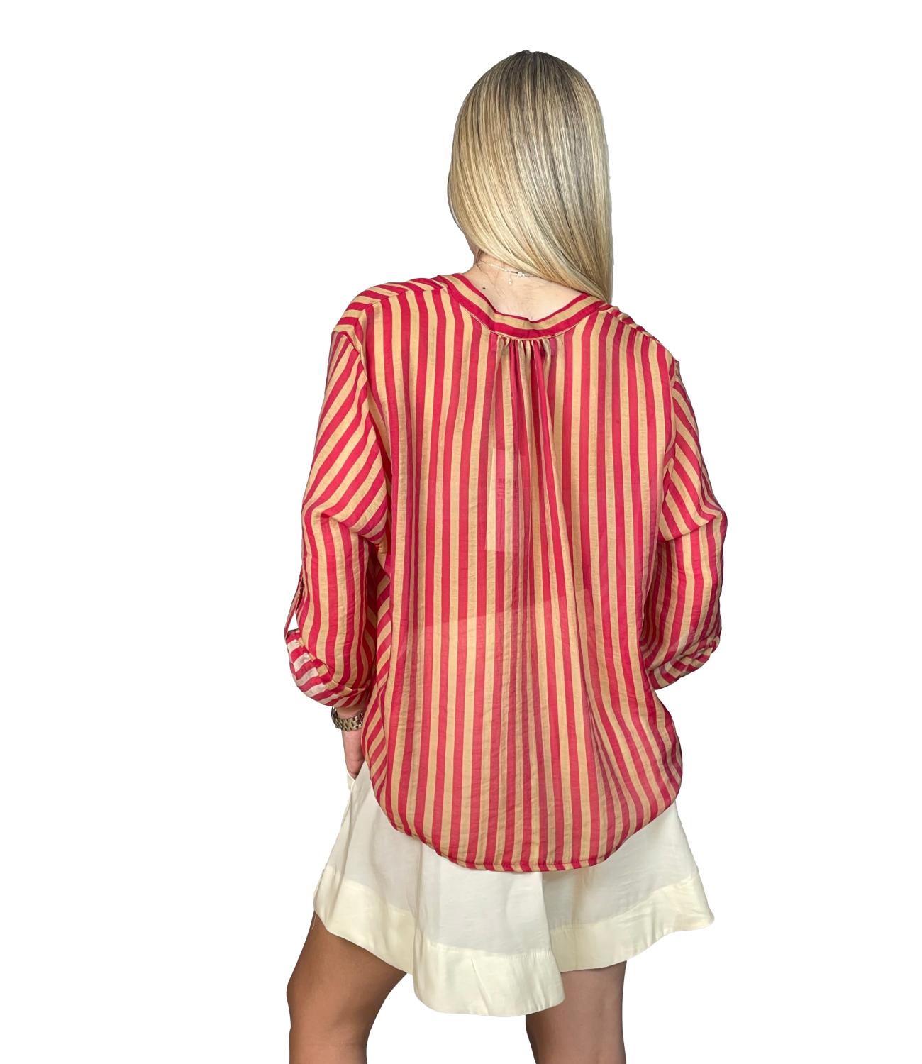 Have One Camicia Riga India/sabbia da Donna